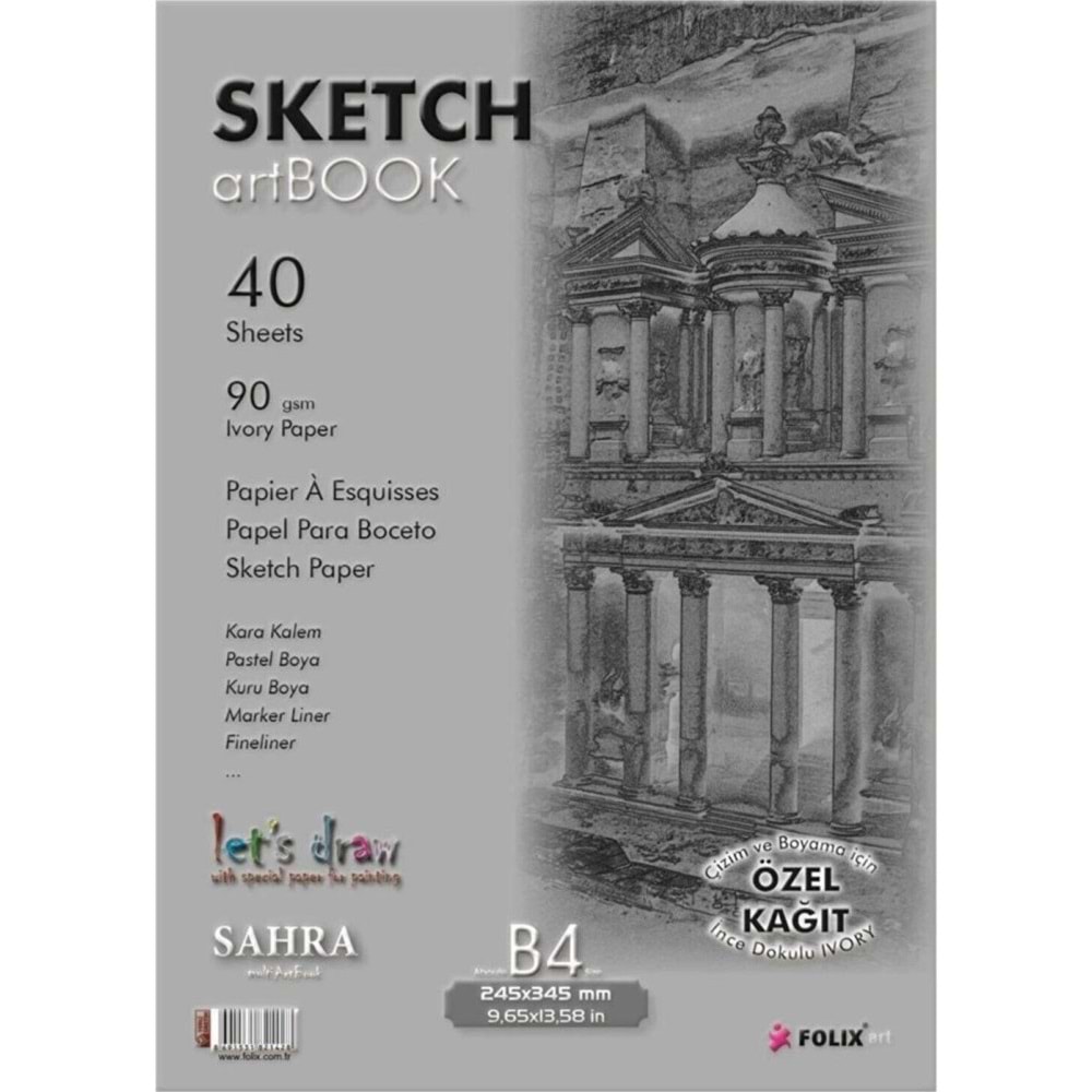 Sahra Bloknot Tutkallı Ivory Kağıt 24,5x34,5 CM 90 GR