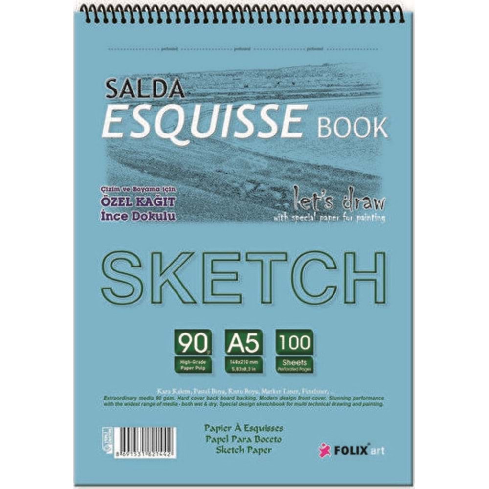 Salda Bloknot Sketch Tutkallı A5 90 Gr 100 SY 821503