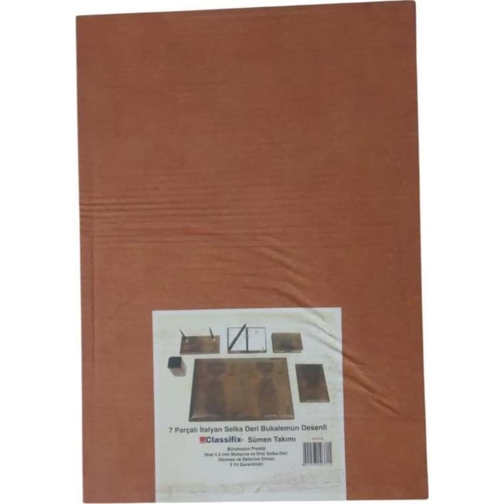 Classifix Sümen Takımı 7 Parça İtalyan Selka Deri Bukalemun Desenli Kahve