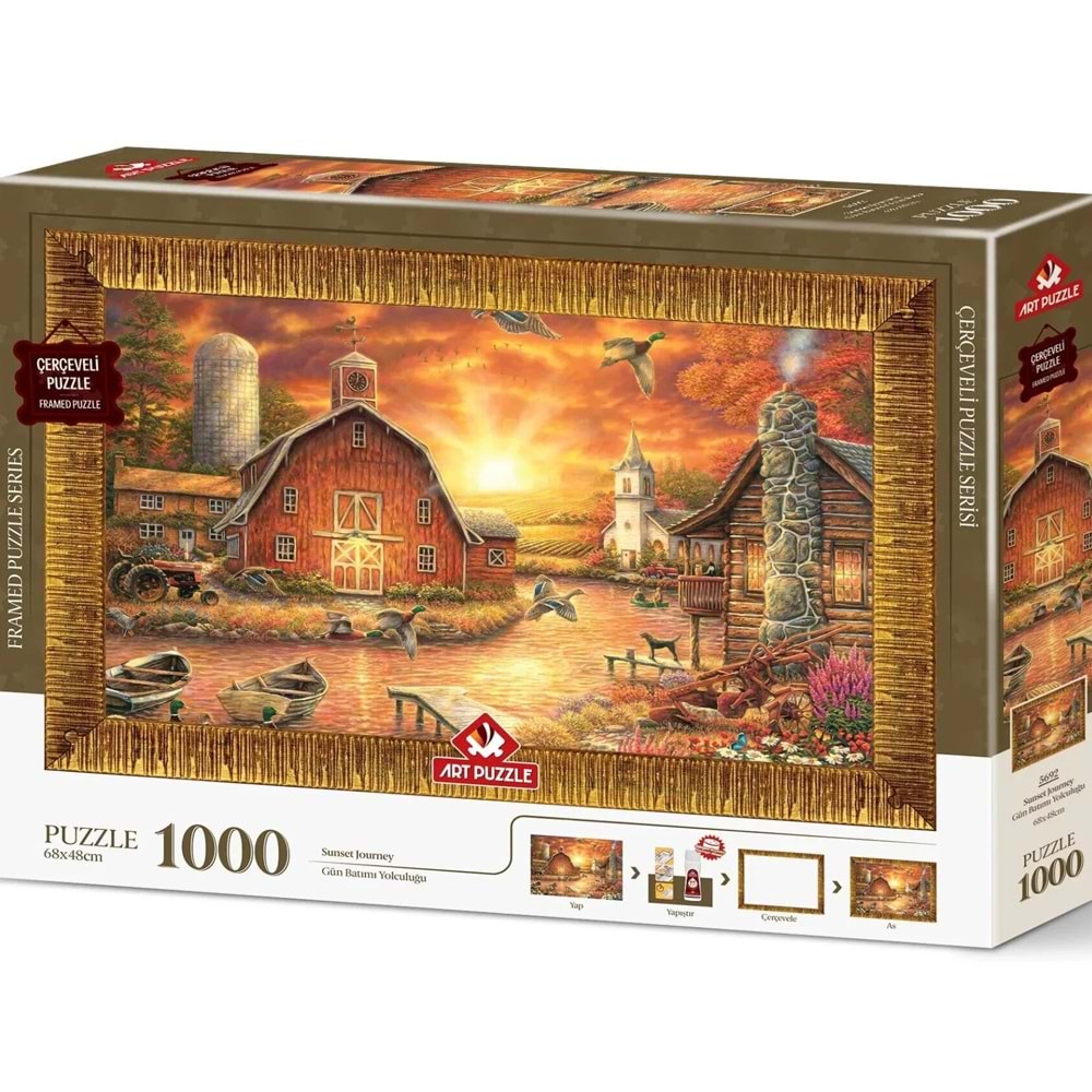 Art Puzzle 1000 Parça Gün Batımı Yolculuğu Çerçeveli 5692