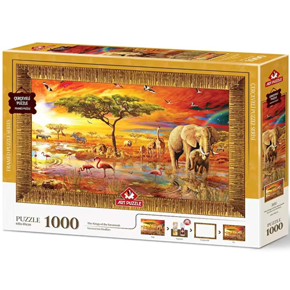 Art Puzzle 1000 Parça Savananın Kralları Çerçeveli 5695