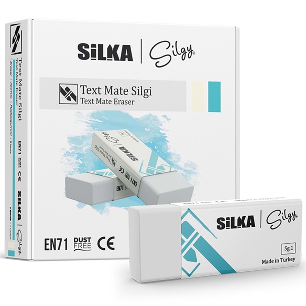 Silka Text Matel Öğrenci Silgisi Beyaz Art.2 (1 Adet)