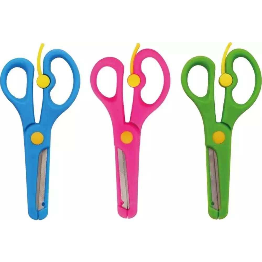 Puti Okul Makası Pastel Renkli Korumalı Yaylı 09889 (1 Adet)