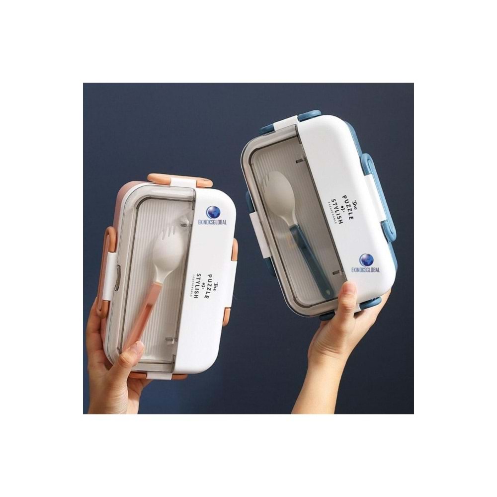 Vagon Life Beslenme Kutusu Lunch Box Paslanmaz Çelik 2 Bölmeli 900 ML Xc-588