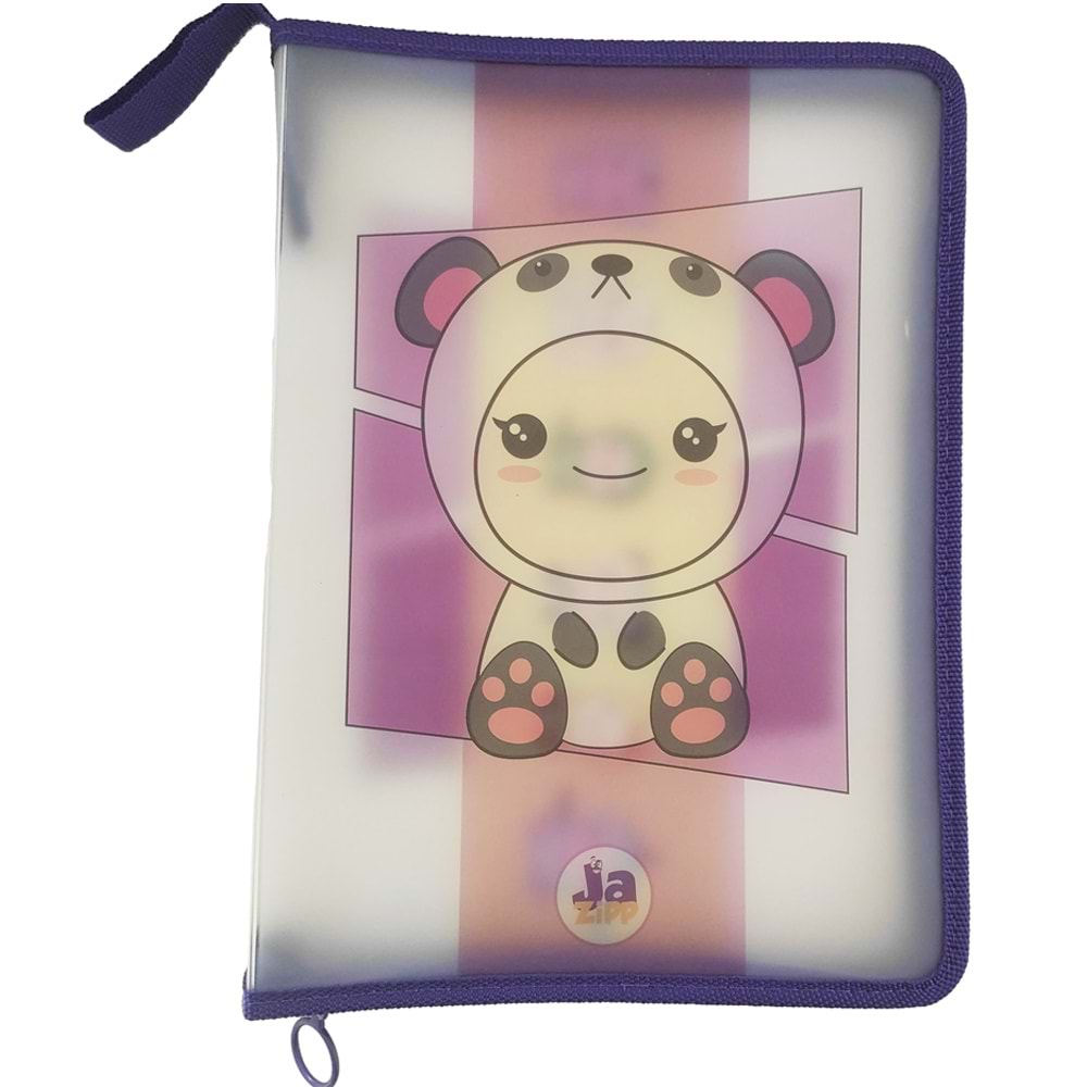 Jazipp Fermuarlı Dosyalama Çantası PP Panda JZP-37