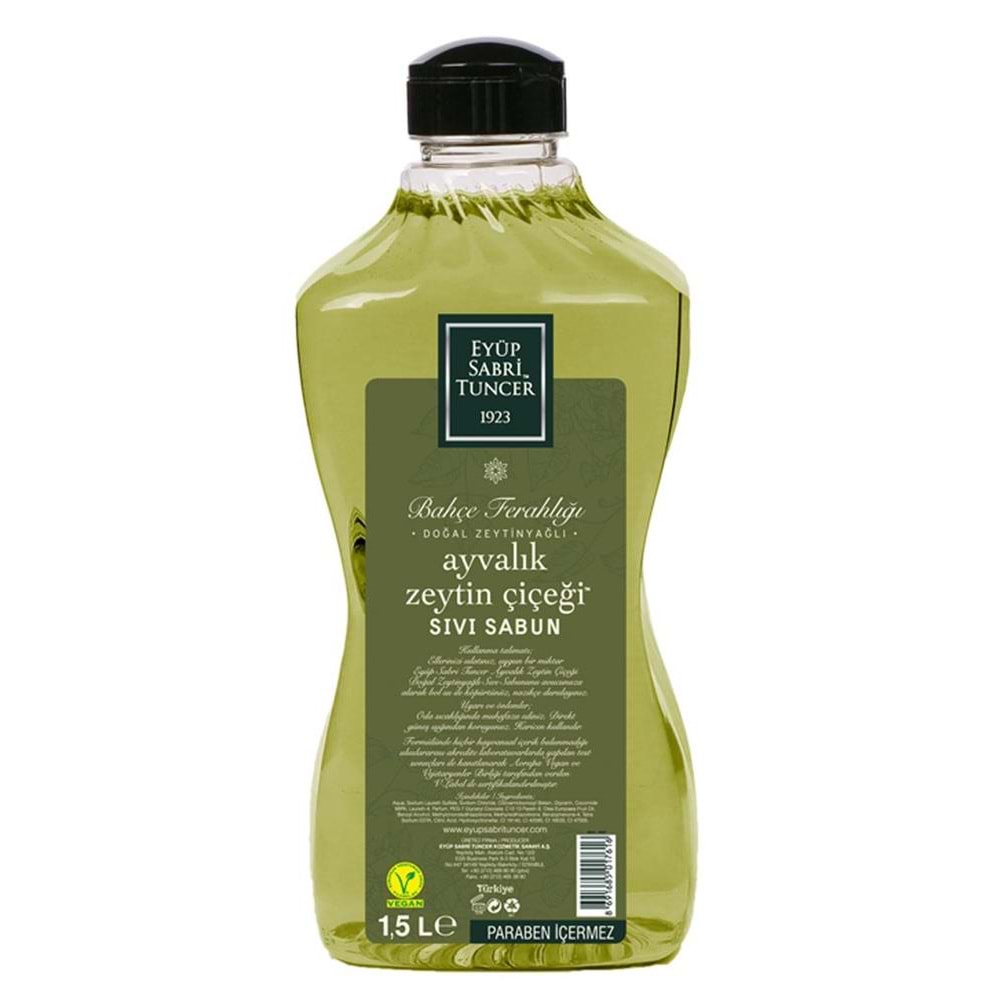 Eyüp Sabri Tuncer 1,5lt Ayvalık Zeytin Çiçeği Sıvı Sabun Doğal Zeytinyağlı