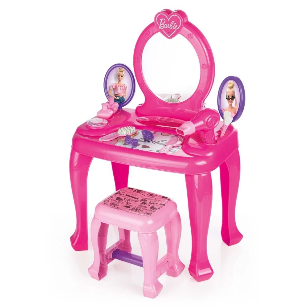 Dolu Barbie Ayaklı Makyaj Masası Ve Sandalye Seti Dolu-1609