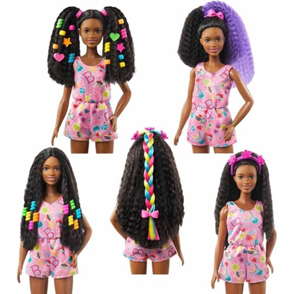 Barbie Brooklyn Eğlenceli Saçlar Oyun Seti HHM39