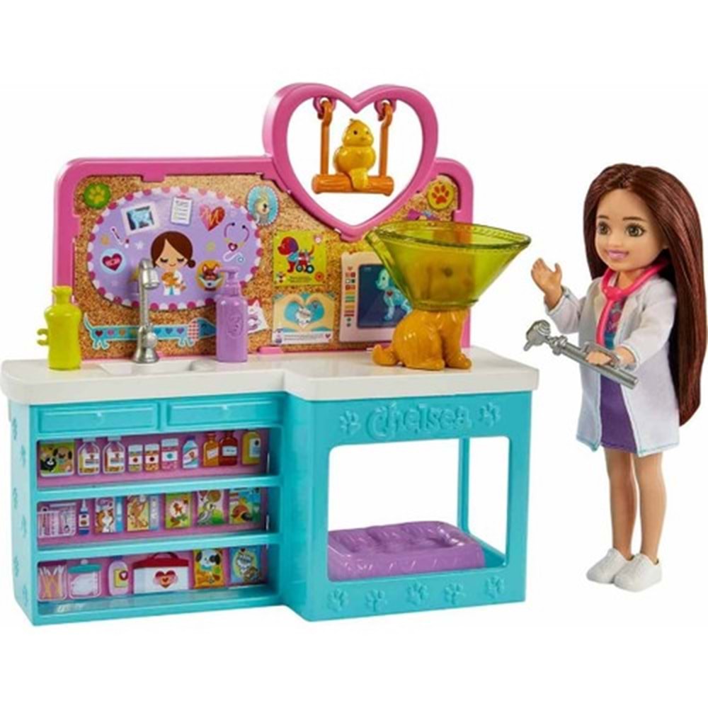 Barbie Chelsea Meslekleri Öğreniyor Veteriner Oyun Seti HGT12