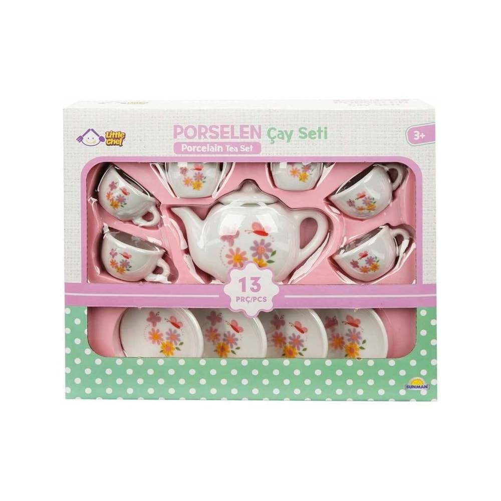 Sun Porselen Cay Setı 13 Prc - Cıcek Desenlı
