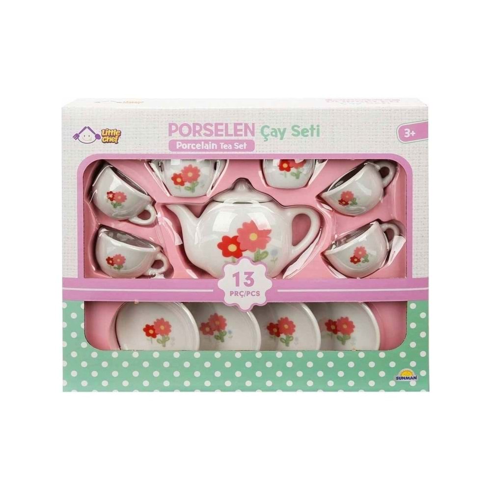 Sun Porselen Cay Setı 13 Prc - Cıcek Desenlı