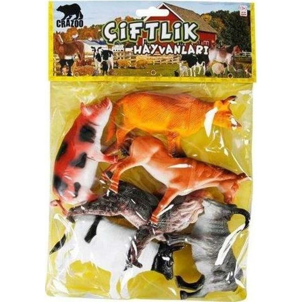 Sunman Oyuncak Çiftlik Hayvanları Büyük Poşet 6 Lı