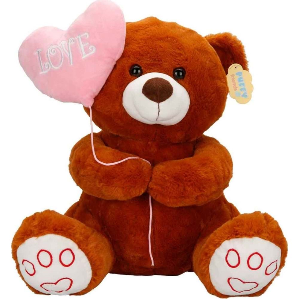 Sun-Jnh-Pff-Sk.Pelus Ayı Kalplı Balonlu 40Cm2R.