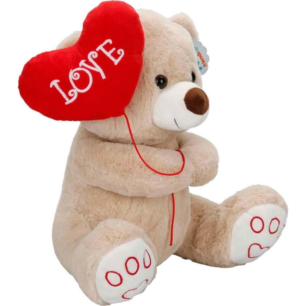 Sun-Jnh-Pff-Sk.Pelus Ayı Kalplı Balonlu 40Cm2R.