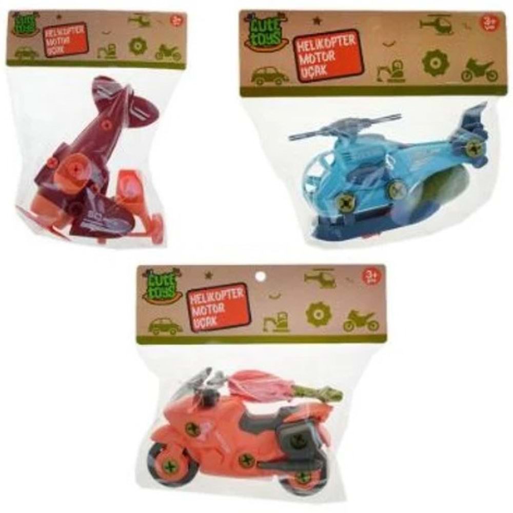 Asya Oyuncak Sök-tak Uçak/helicopter/uçak 3341-D4A