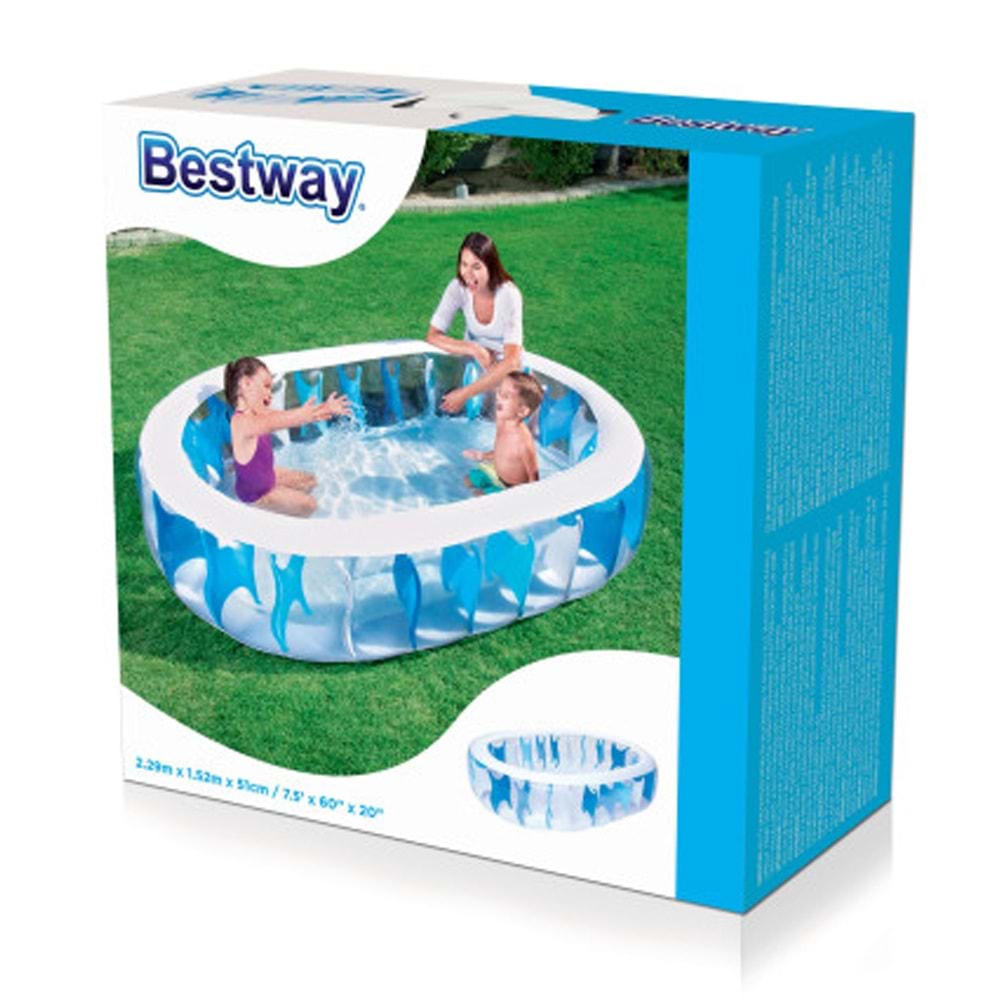 Bestway Havuz Jumbo Kristal 229x152x51 Cm Kzld-Bw54066