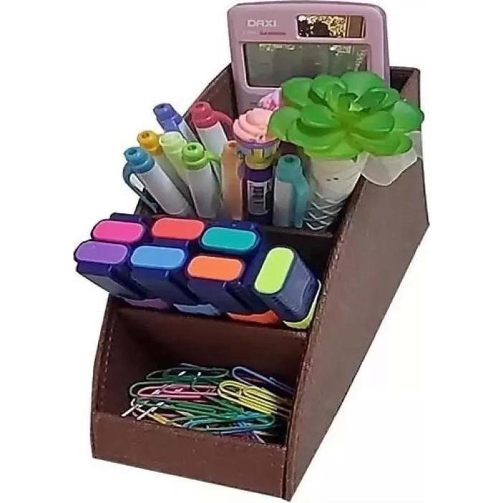 Inn Design Organizer Kalemlik Beyoğlu Serisi Deri Kahve 11x20x9.5 Cm DD-1216