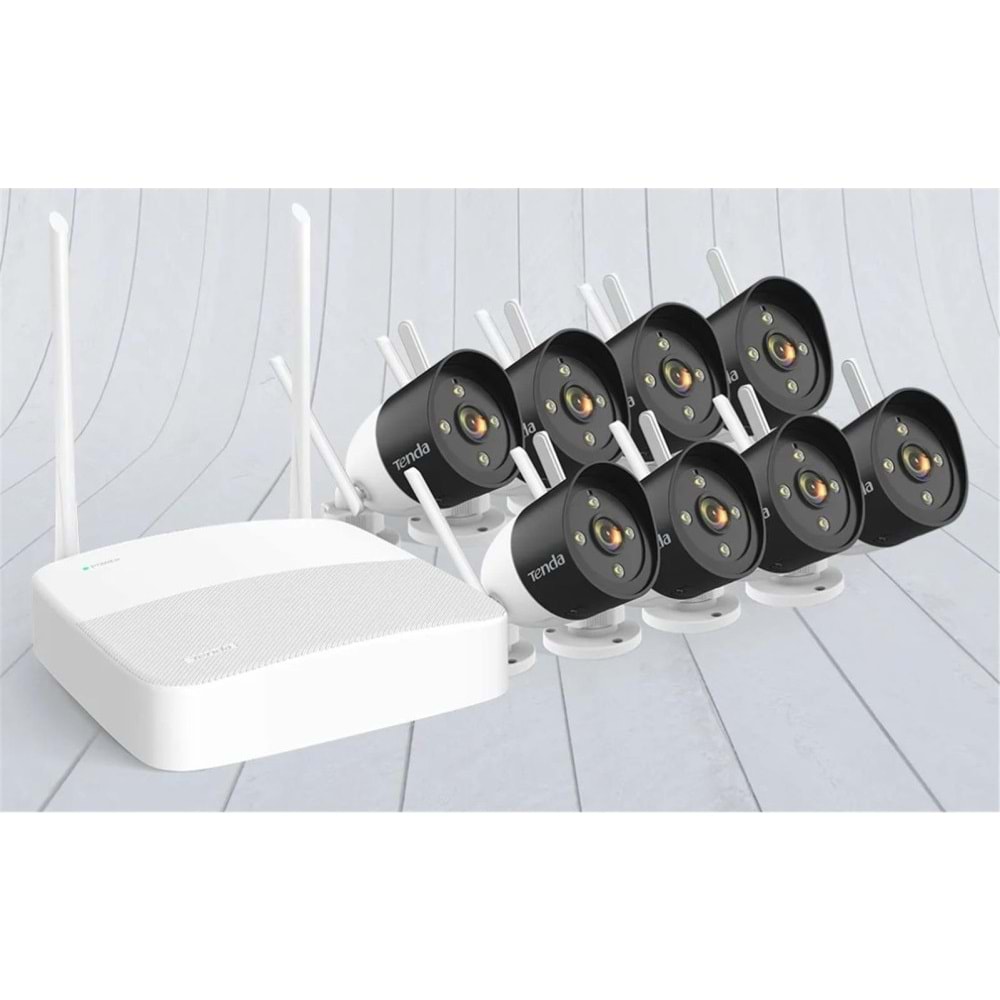 Tenda K8W-3TC 8 Kanal NVR Kayıt Cİhazı + 8 Adet Outdor Ip Wifi Bullet Kamera Set