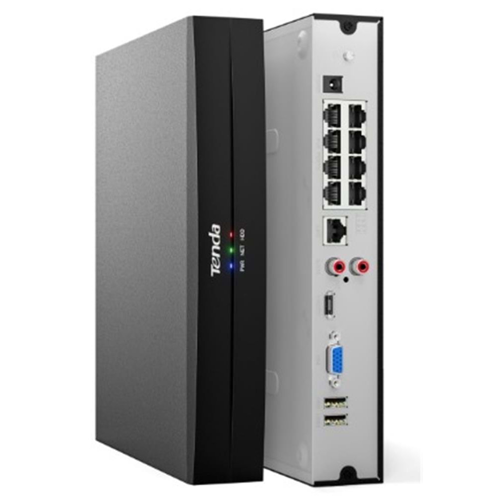Tenda TN3108-8P 8 Kanal Poe 4K 8MP Destekli NVR Kayıt Cİhazı