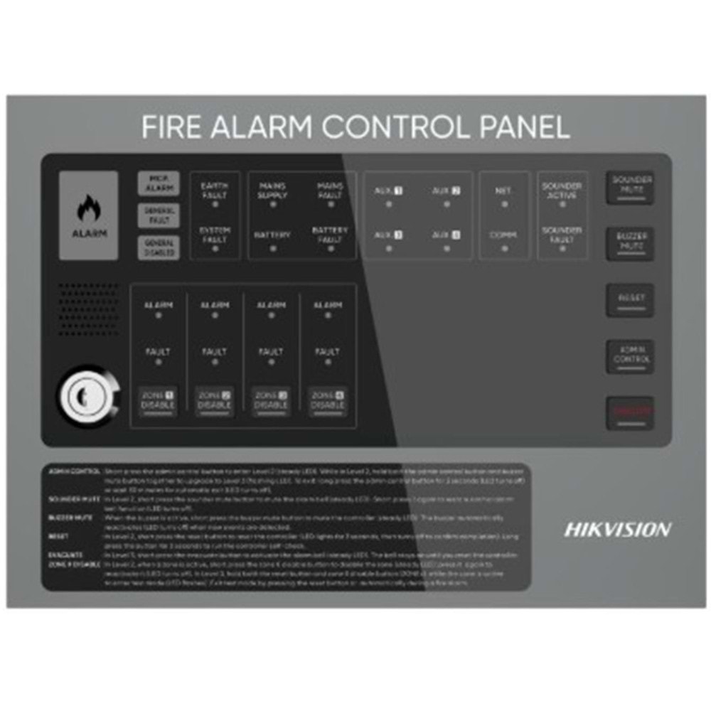 Hikvision HF-C104 4 Bölgeli Konvansiyonel Yangın Alarm Paneli