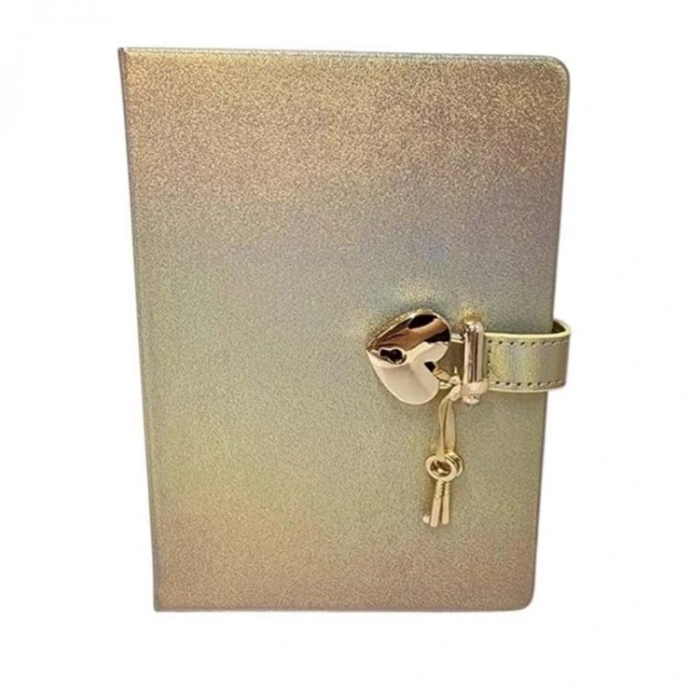 Hush Hush Kilitli Metalik Defter Kutulu 80 Gr 160 Yp Çiz.Altın