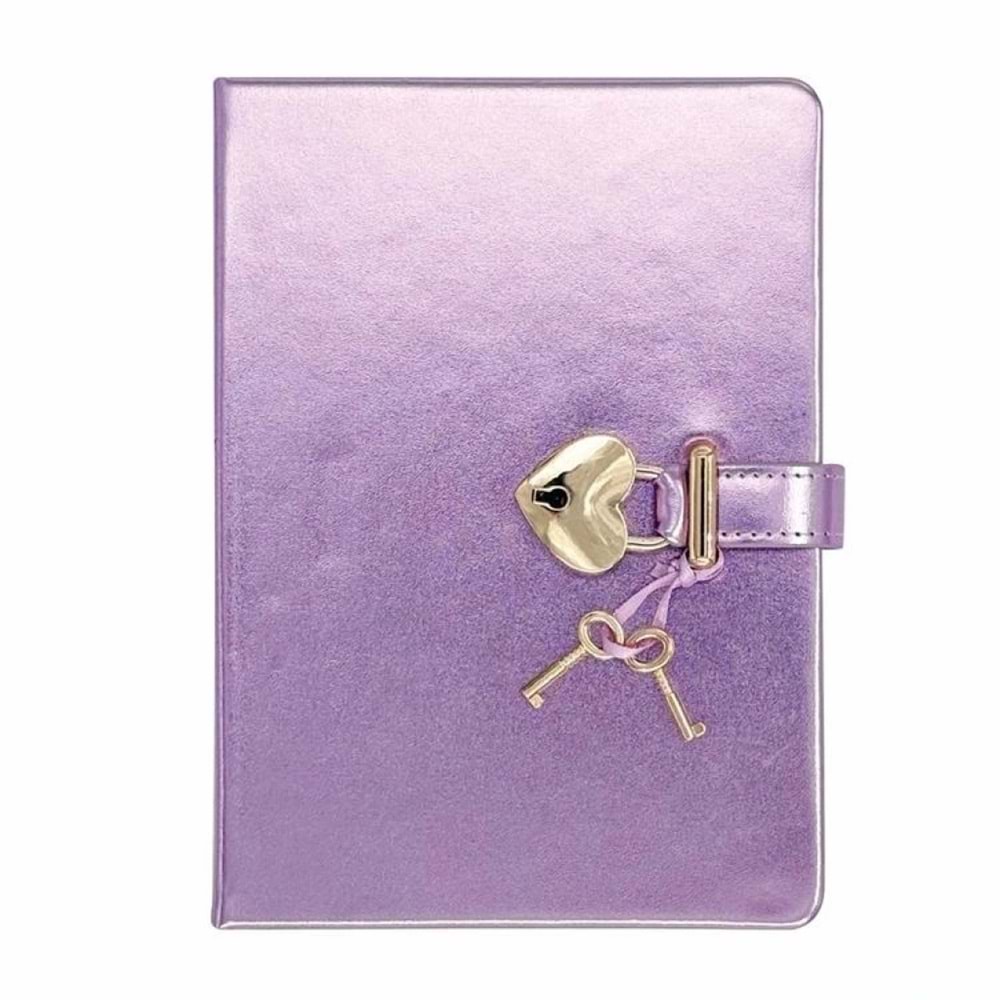 Hush Hush Kilitli Metalik Defter Kutulu 80 G .160 Yp Çiz.Lila