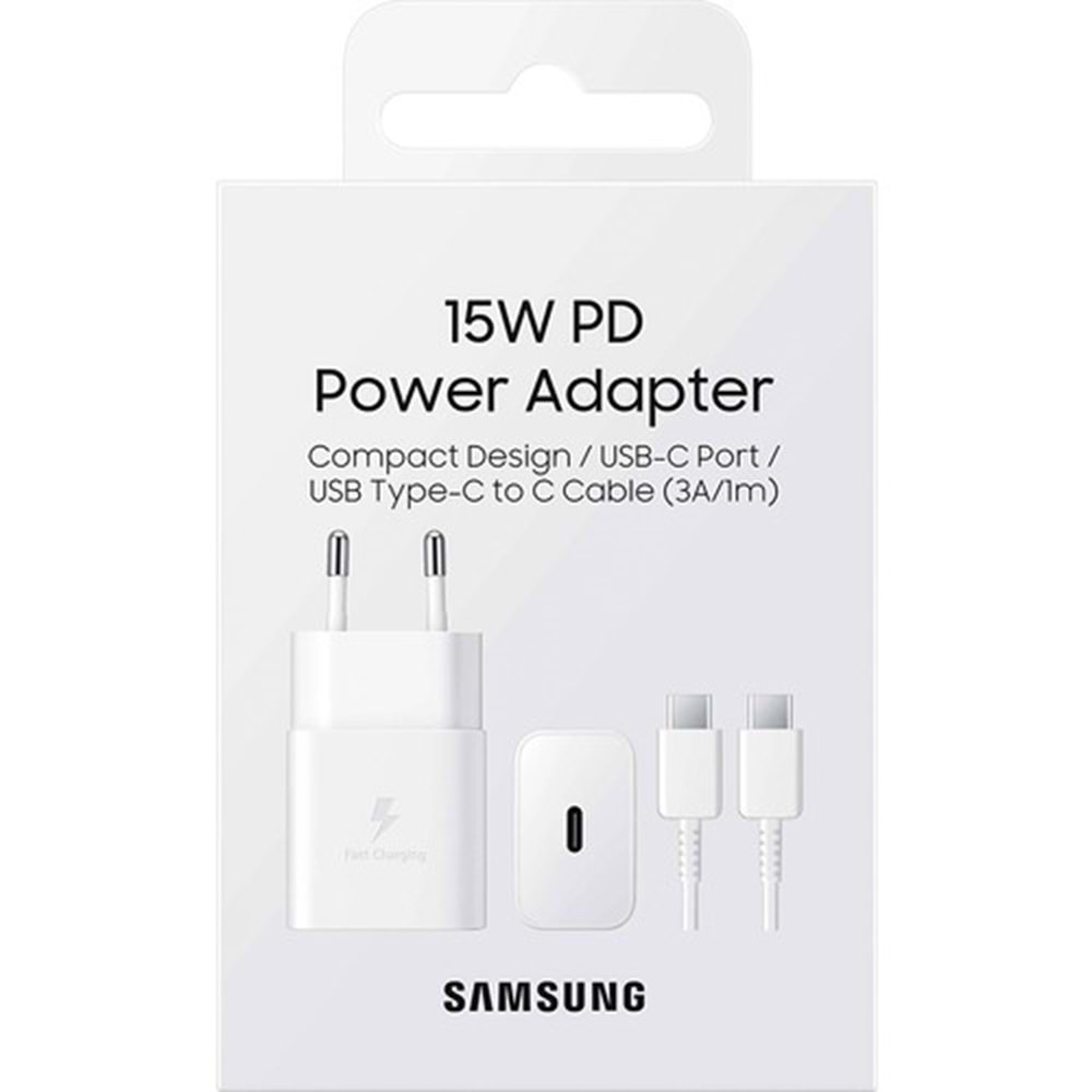 SAMSUNG EP-T1510X Type-C 15W Beyaz Hızlı Şarj Aleti