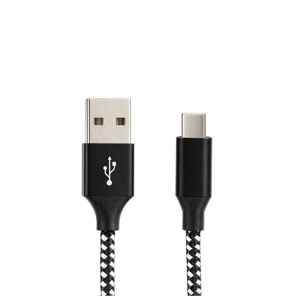 Vcom CU250 Type-C to USB 3m 15W (5V-3A) Örgülü Şarj Kablosu