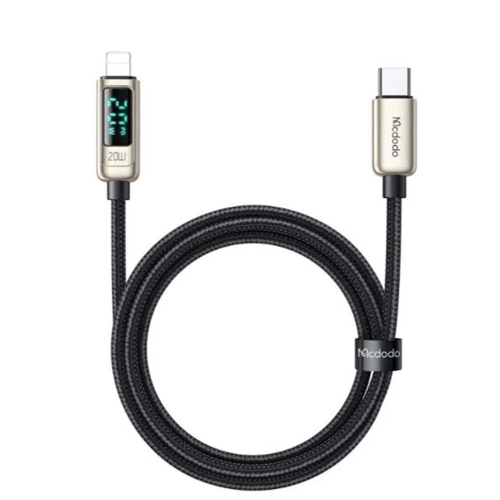 MCDODO CA-8811 20W DİJİTAL GÖSTERGELİ TYPE-C TO LİGHTNİNG PD DATA-ŞARJ KABLOSU-GÜMÜŞ
