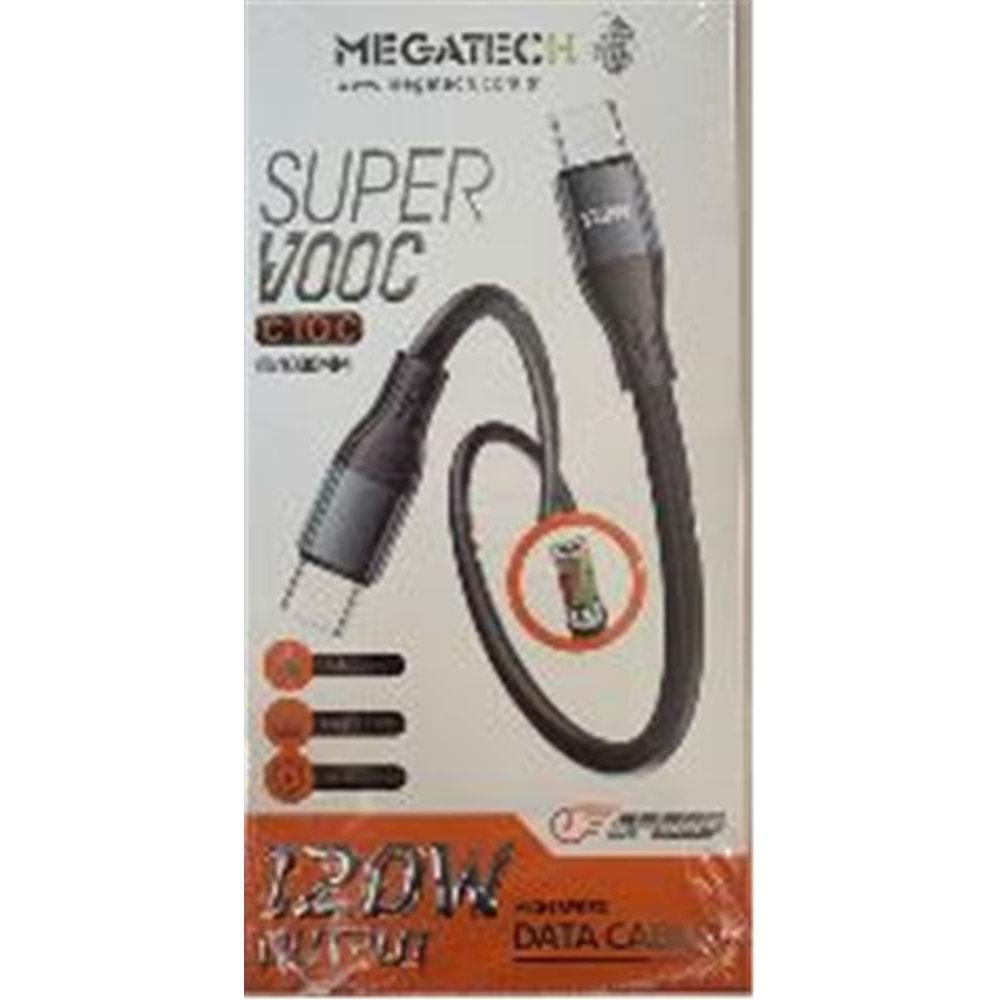 Megatech MT-120T Hasır 120W Type-C To Type-c Data Kablosu