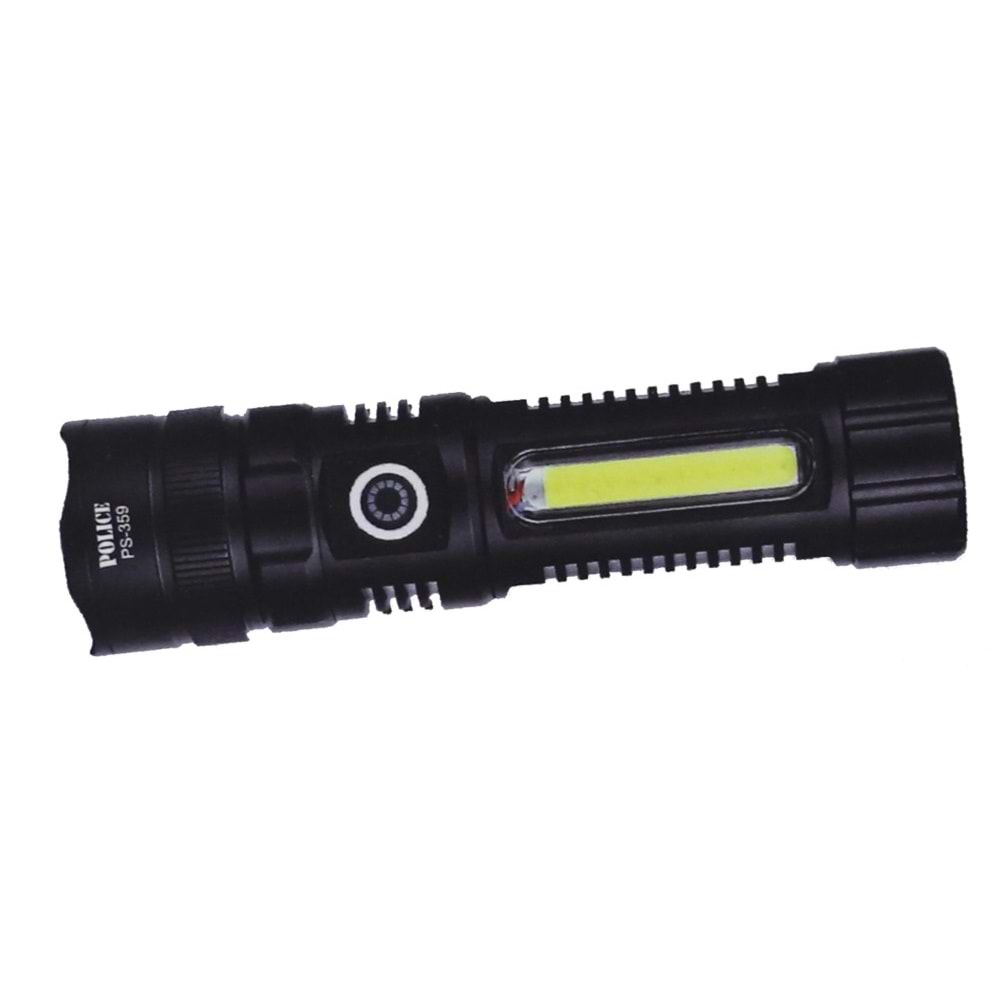 Polıce PS-359 Zoom, Magnet Ve Yan Aydınlatmalı Özellikli Şarjlı El Feneri