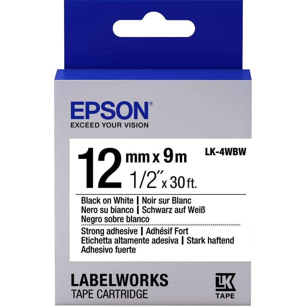 Epson LK-4YBW Güçlü Yapışkanlı Sarı Üzeri Siyah 12mm 9Metre Etiket