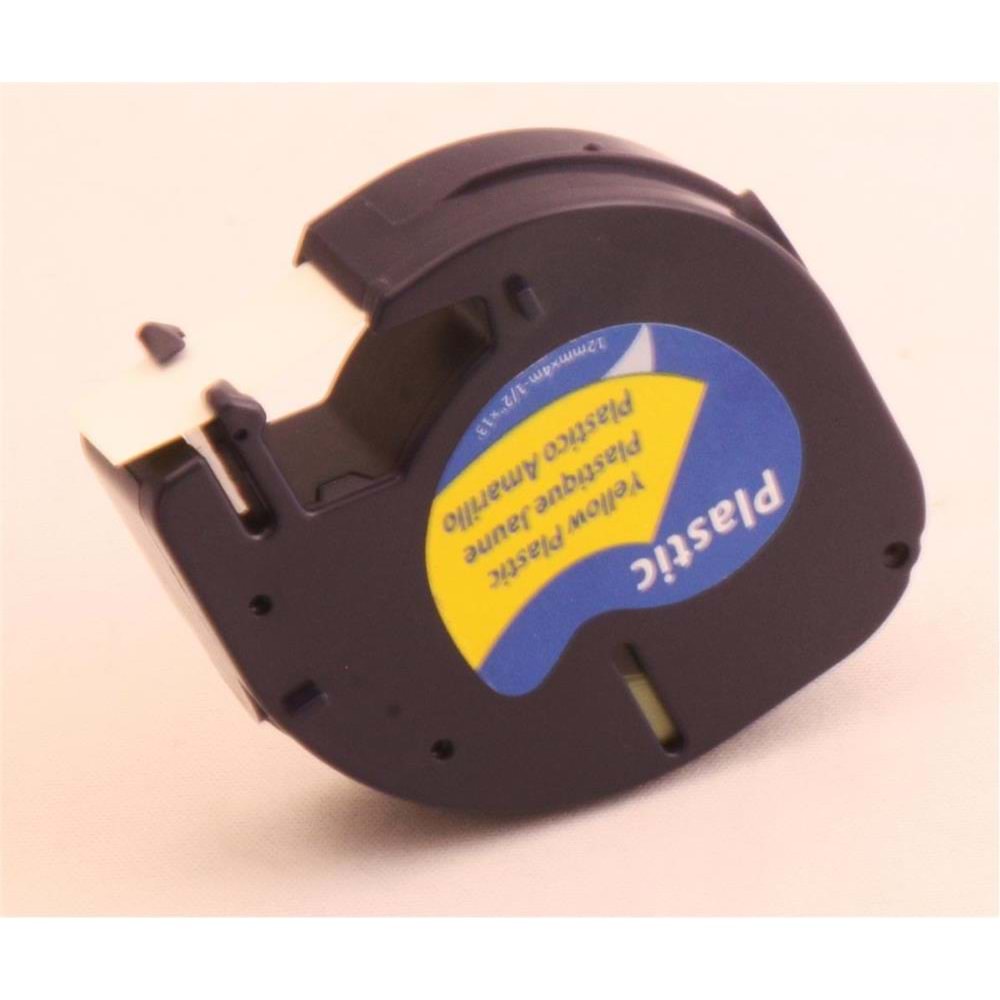 Krt-Muadil 12 mm Sarı Üzerine Siyah Plastik 4 Metre