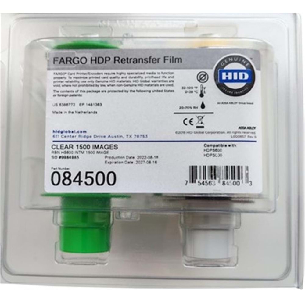 Fargo 084500 Transfer Film Ribbon HDP5000 1500 baskı