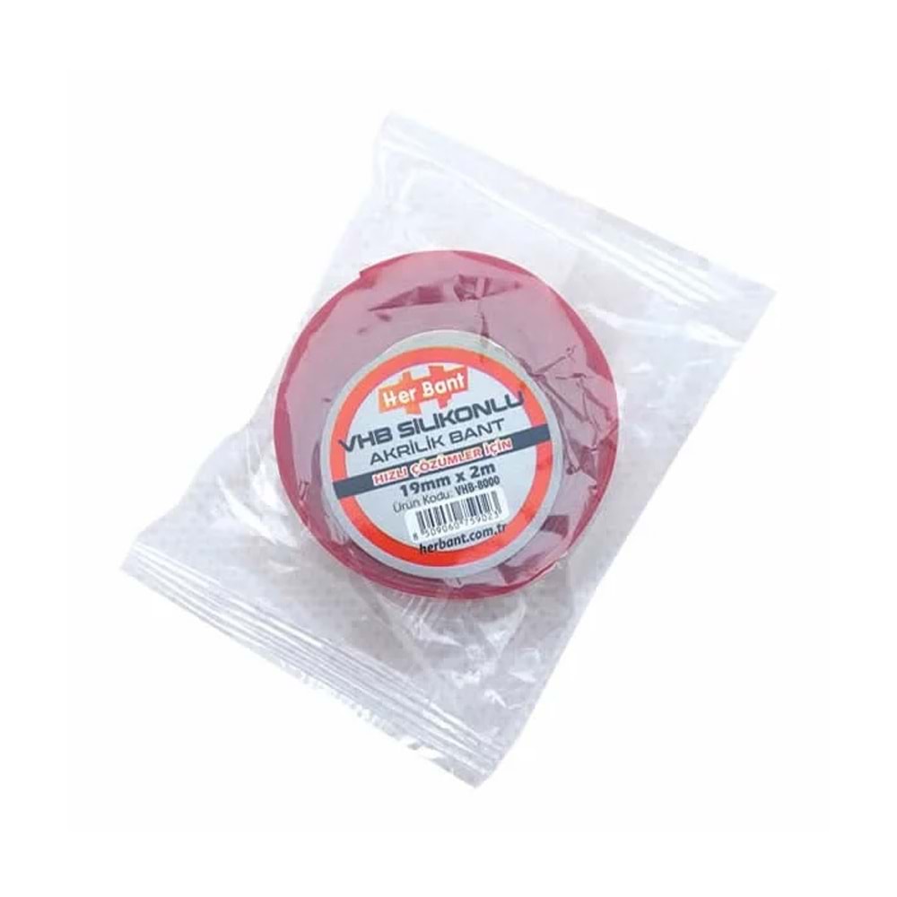 Her Bant Vhb Silikonlu Akrilik Bant 19 MMx2 Mt VHB-8000 (1 Adet)