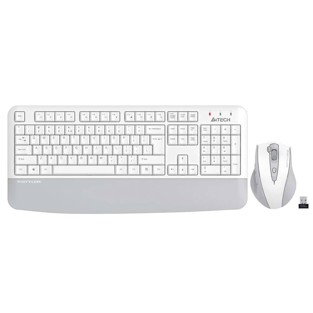 A4 Tech FG2500S Beyaz Plus 2.4GHz FN-MM Türkçe Q 3200DPI Klavye & Mouse Set