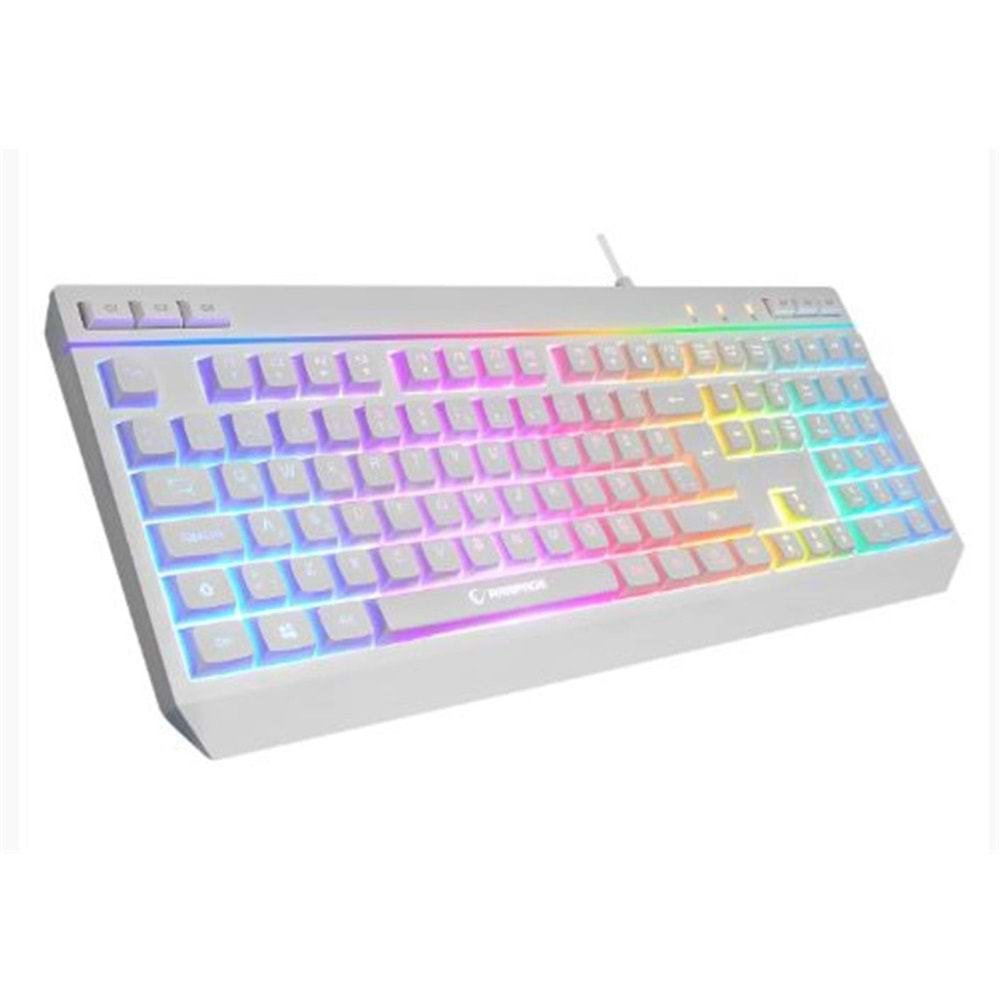 Rampage KM-R57 Beyaz RGB Aydınlatmalı Q Oyuncu Multmedia Klavye ve 12800 DPI Mouse Gaming Set