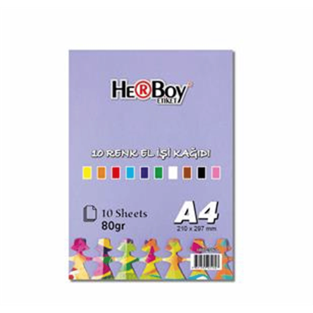 Herboy Elişi Kağıdı A4 10 Lu Poşet Karışık