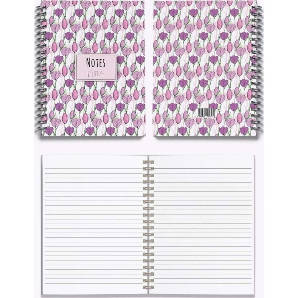My Mia Art Sert Kapaklı Defter Yaz Seri Tulip-midi 14x20