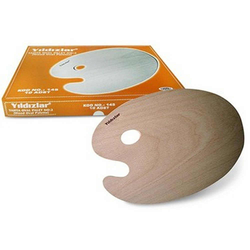 Beş Yıldızlar Tahta Oval Palet No:2 145