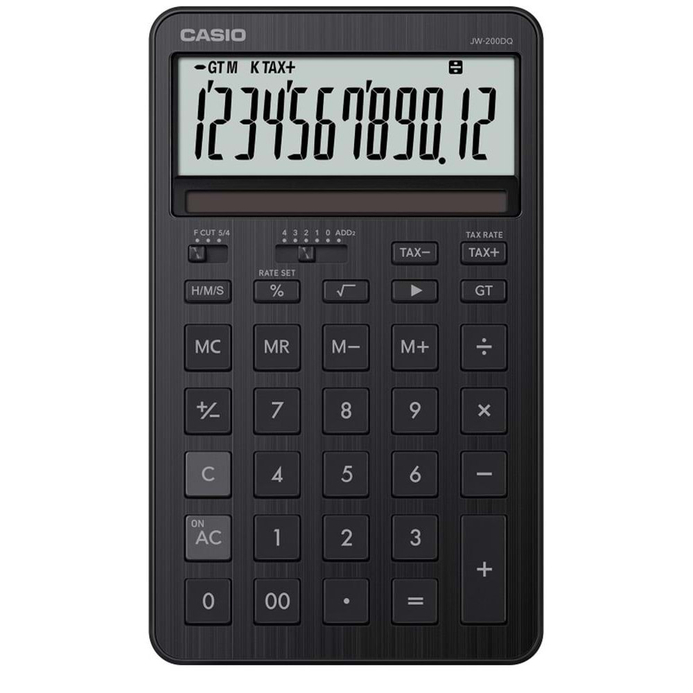 Casio JW-200DQ-BK 12 Hane Siyah Masa Üstü Hesap Makinesi