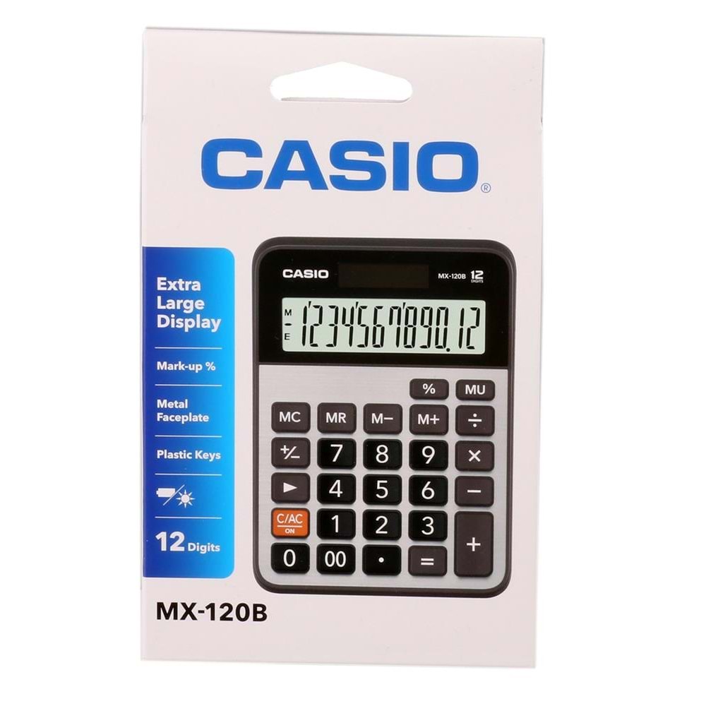 Casio Hesap Makinesi Masa Üstü 12 Hane MX-120B