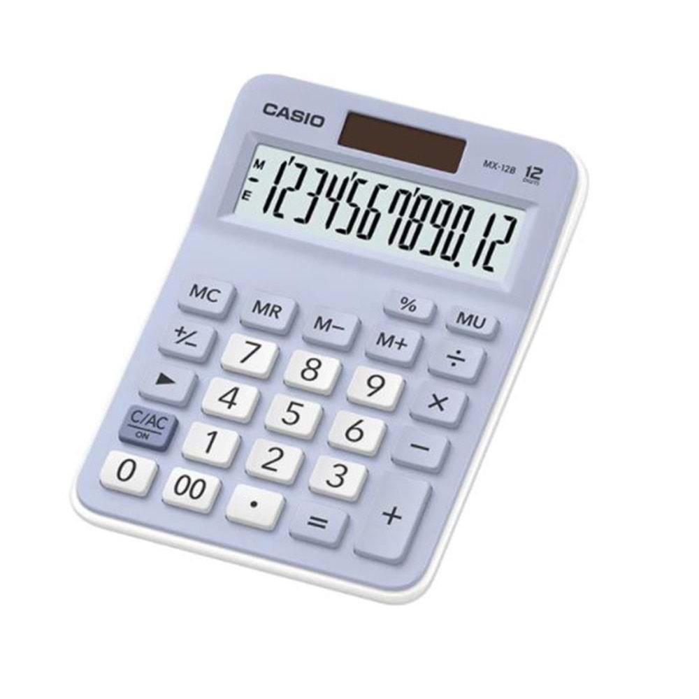 Casio Hesap Makinesi Masa Üstü 12 Hane Açık Mavi MX-12B-LB