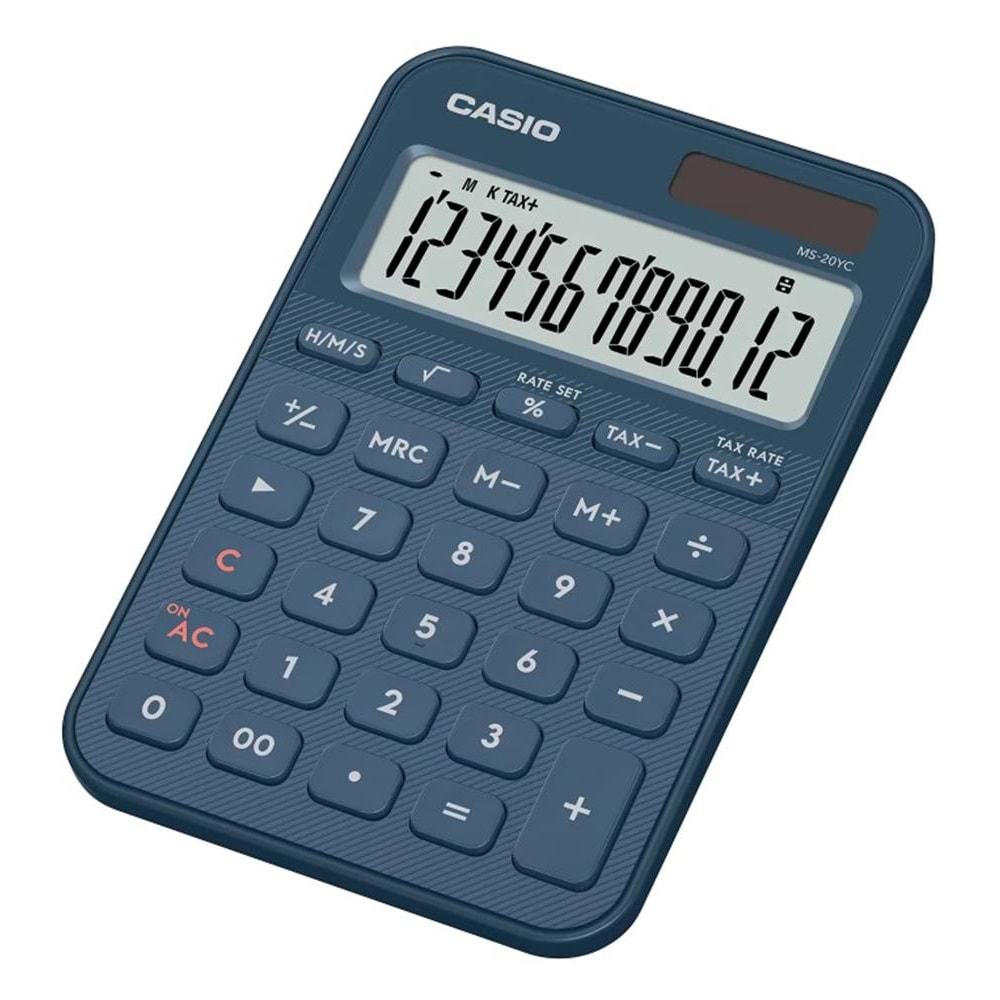 Casio MS-20YC-NY 12 Hane Lacivert Masa Üstü Hesap Makinesi