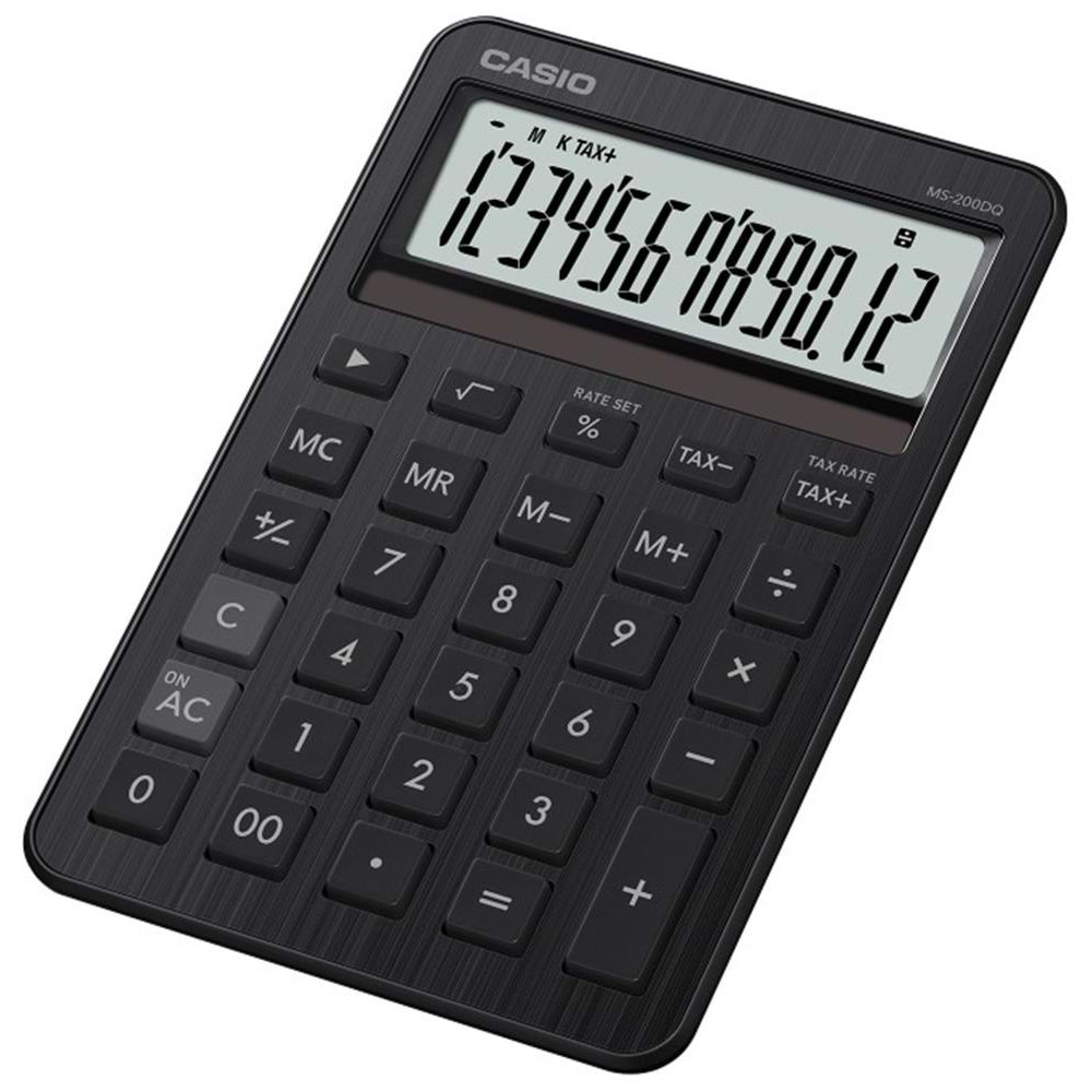 Casio MS-200DQ-BK 12 Hane Beyaz Masa Üstü Hesap Makinesi