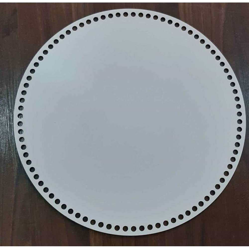 Çanta Aksesuar Ahşap, Beyaz 40 Cm Çapında Plaka