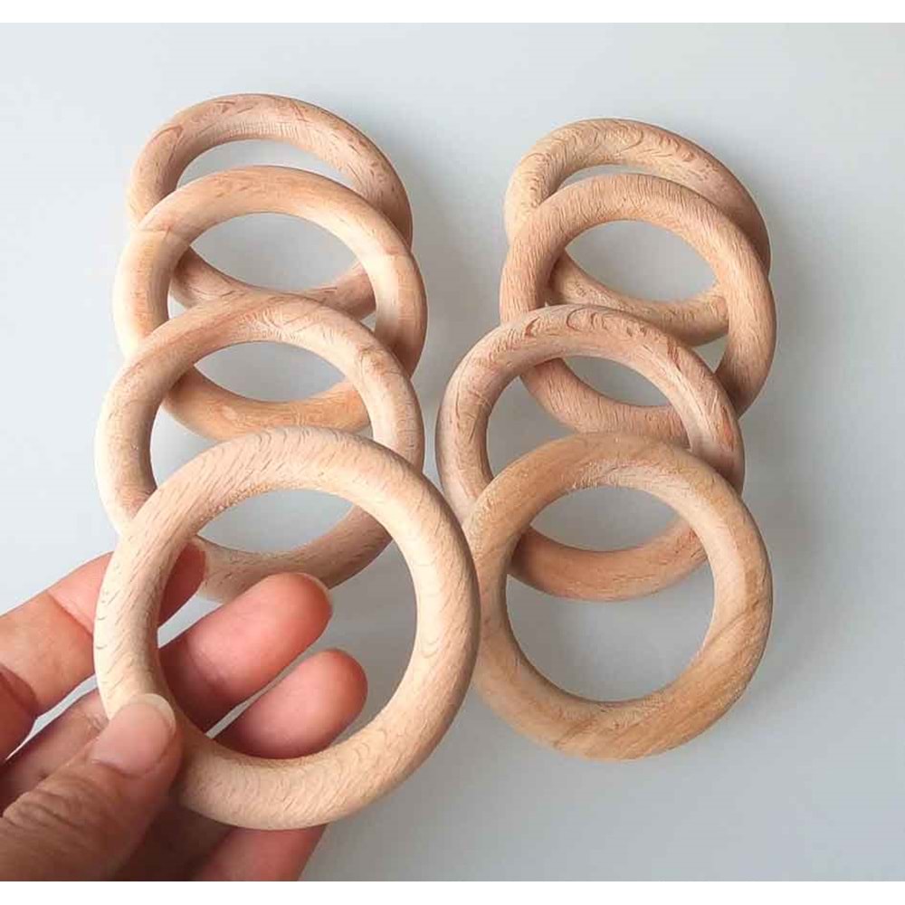 Çanta Aksesuar 7 Cm Ahşap Halka 1 Adet