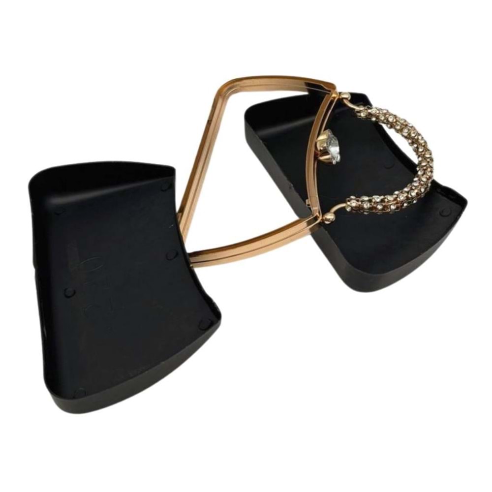 Çanta Aksesuar Abiye Çanta Kalıbı Çift Saplı Model Light Gold Metalli (NO:223)