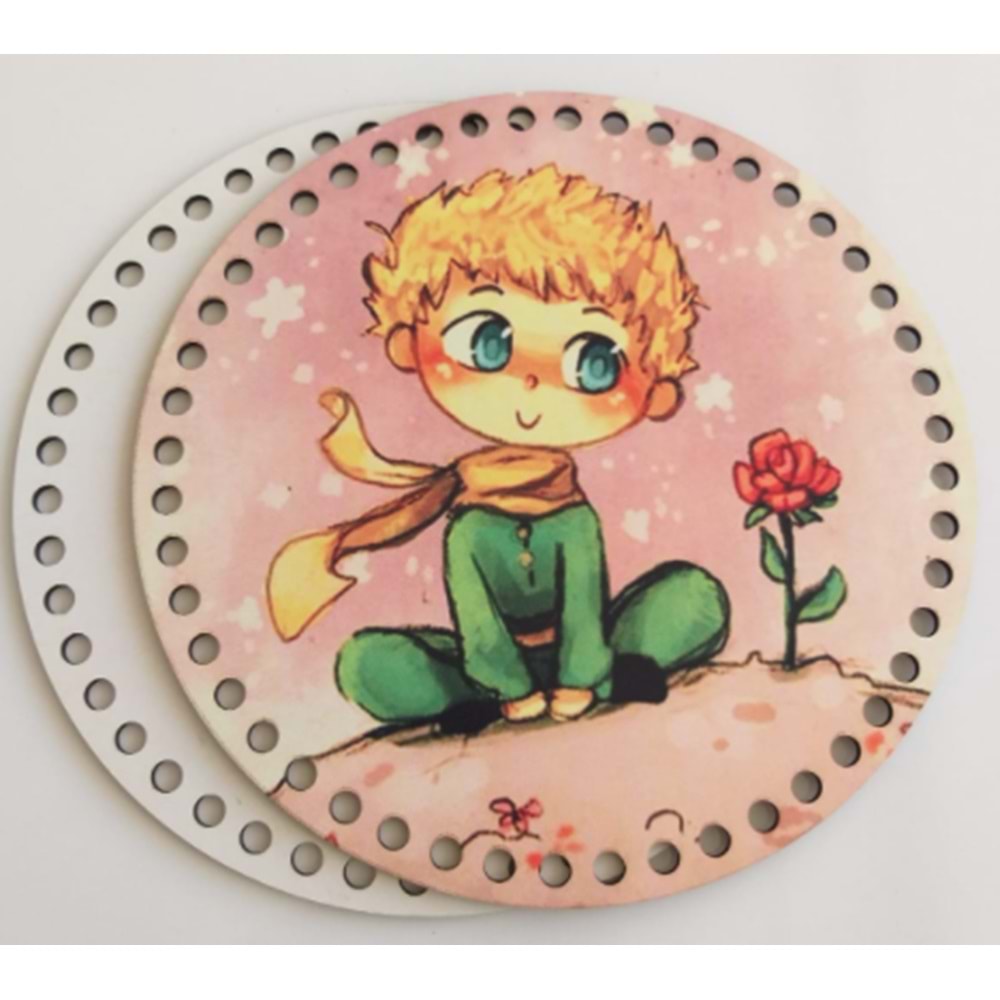 Çanta Aksesuar Ahşap 20 Cm Çapında Resimli Plaka Arkalıklı Y Serisi No:12
