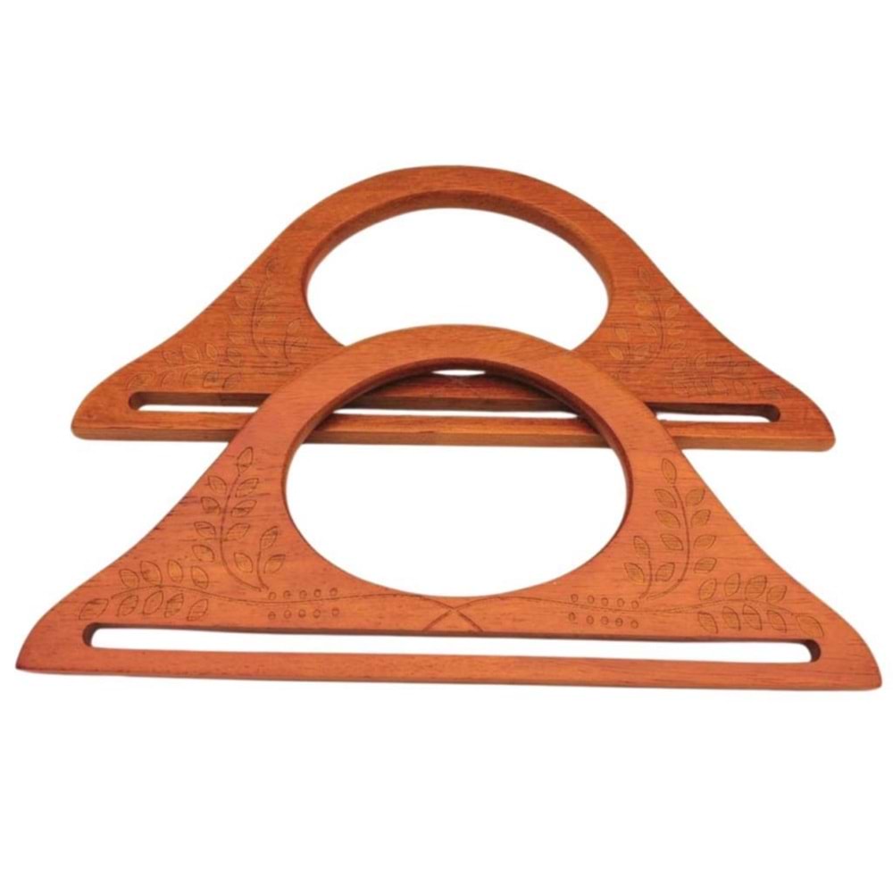Çanta Aksesuar 25x12 cm Desenli İthal Ahşap Çanta Sapı
